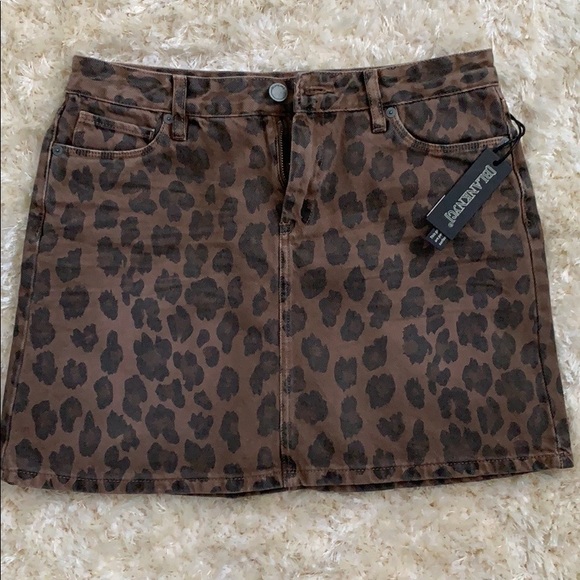 cheetah print jean skirt
